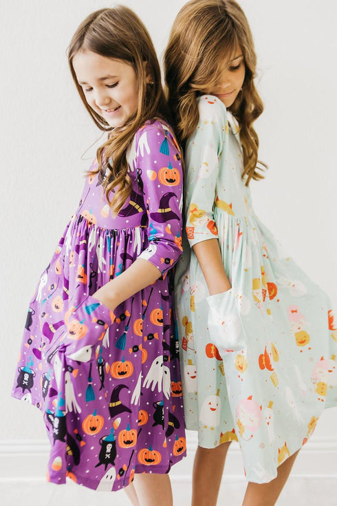 no-tricks-just-treats-3-4-sleeve-pocket-twirl-dress Mila & Rose - Sophia's Style-6
